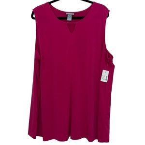 Catherine's Sleeveless Tank Top in Hot Pink, Women's 2X, 22-24W